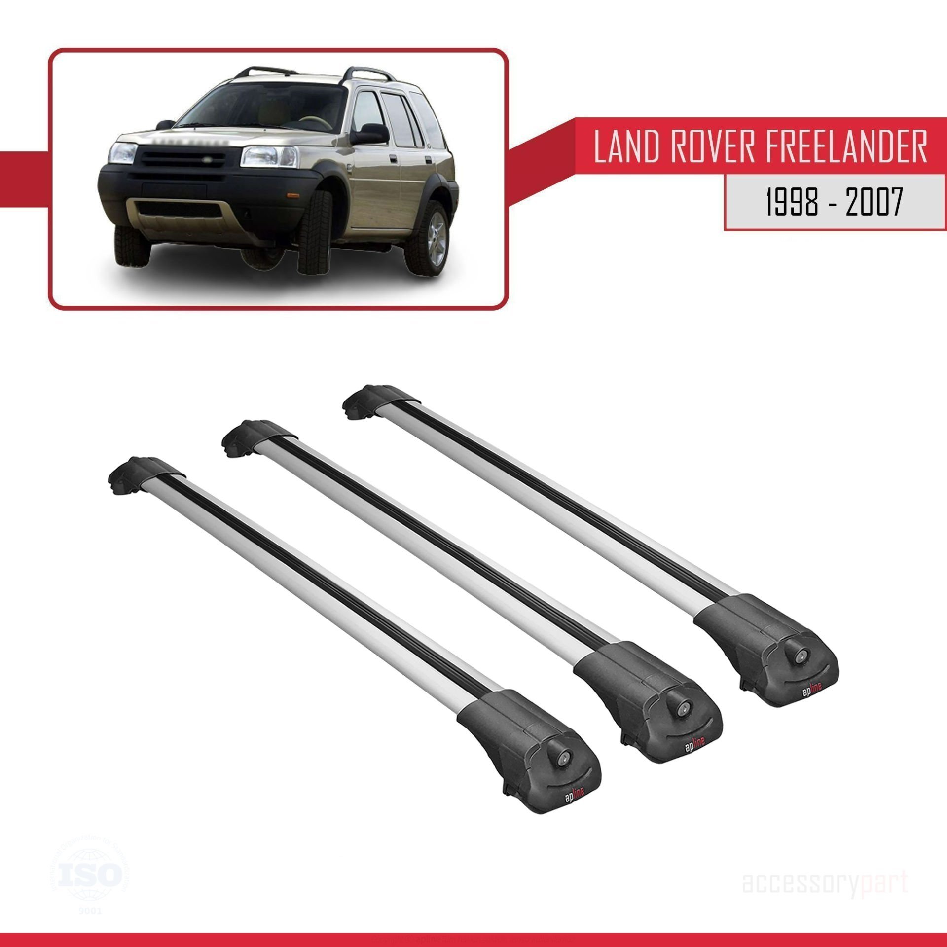 Land Rover Freelander 1998-2007 Arası ile uyumlu ACE-1 Ara Atkı Tavan Barı GRİ 3 ADET BAR
