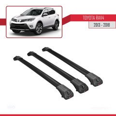 Toyota RAV4 2013-2018 Arası ile uyumlu ACE-1 Ara Atkı Tavan Barı SİYAH 3 ADET BAR