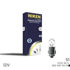 Niken 12V 51 Ampul (W2W) BA7S 10 LU
