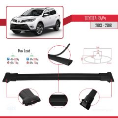 Toyota RAV4 2013-2018 Arası ile Uyumlu FLY Model Ara Atkı Tavan Barı SİYAH 3 ADET BAR