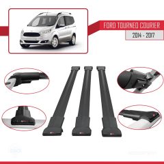 Ford Tourneo Courier 2014-2017 Arası ile uyumlu FLY Model Ara Atkı Tavan Barı SİYAH 3 ADET BAR