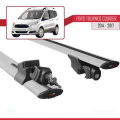 Ford Tourneo Courier 2014-2017 Arası ile uyumlu HOOK Model Anahtar Kilitli Ara Atkı Tavan Barı GRİ