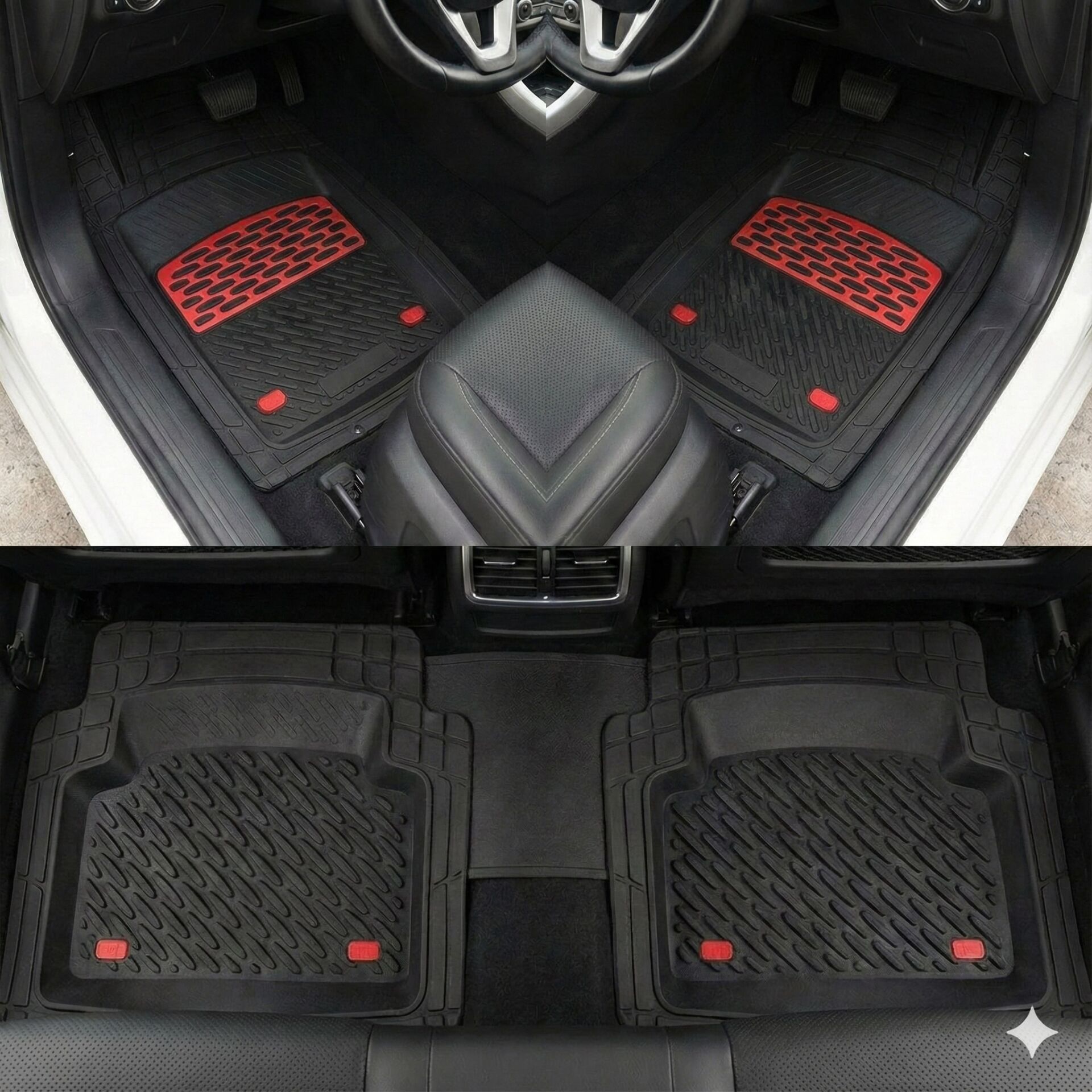 Safir Peugeot Uyumlu 508 Havuzlu Universal Paspas Krom Kırmızı Parça