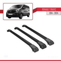 Renault Trafic 2014 ve Sonrası ile uyumlu ACE-1 Ara Atkı Tavan Barı SİYAH 3 ADET BAR