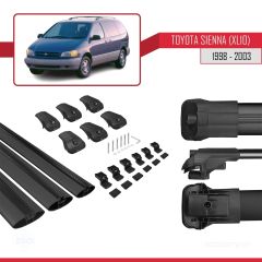 Toyota Sienna (XL10) 1998-2003 Arası ile uyumlu ACE-1 Ara Atkı Tavan Barı SİYAH 3 ADET BAR