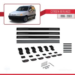 Citroen Berlingo 1996-2003 Arası ile uyumlu Basic Model Ara Atkı Tavan Barı SİYAH 3 ADET