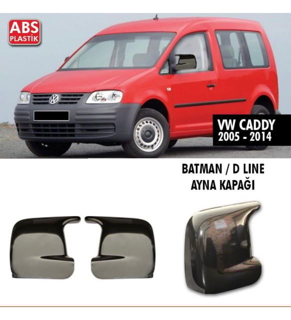 Volkswagen Caddy Uyumlu Mk2 Batman Yarasa Ayna Kapağı Piano Black / 2005 - 2014 Parça
