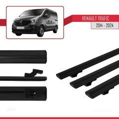 Renault Trafic 2014 ve Sonrası ile uyumlu Basic Model Ara Atkı Tavan Barı SİYAH 3 ADET