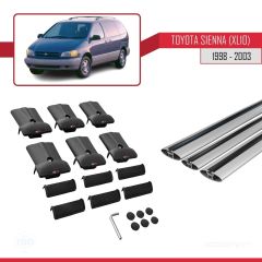 Toyota Sienna (XL10) 1998-2003 Arası ile Uyumlu FLY Model Ara Atkı Tavan Barı GRİ 3 ADET BAR