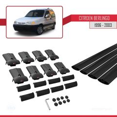 Citroen Berlingo 1996-2003 Arası ile uyumlu FLY Model Ara Atkı Tavan Barı SİYAH 4 ADET BAR
