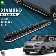 S-Dizayn Citroen Berlingo 3 Diamond Krom Yan Basamak 203 Cm 2018 Üzeri