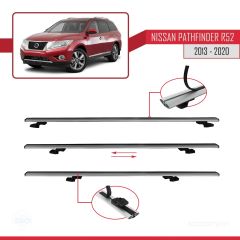 Nissan Pathfinder (R52) 2013-2020 Arası ile uyumlu Basic Model Ara Atkı Tavan Barı GRİ 3 ADET