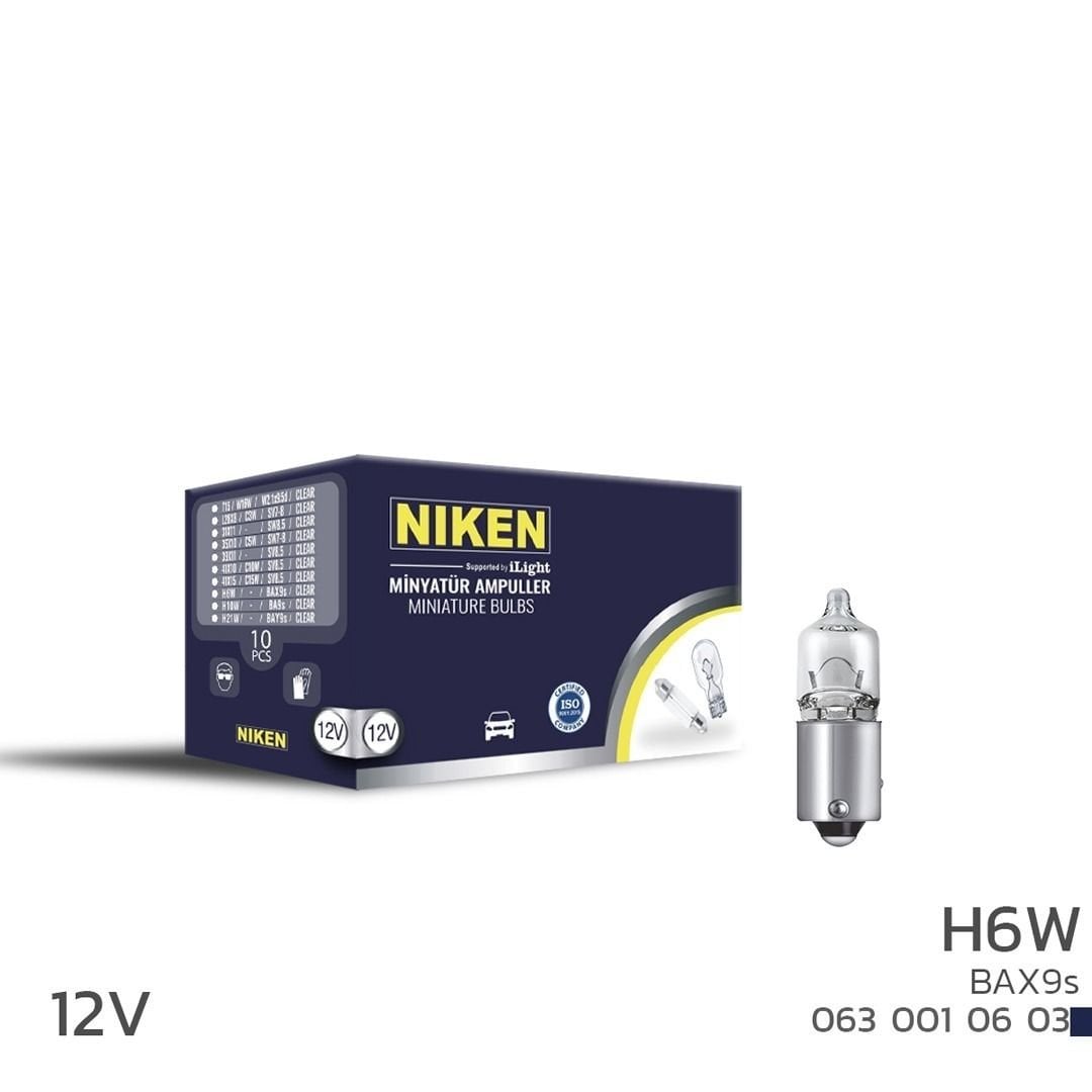 Niken 12V H6W Ampul BAx9S 10 LU