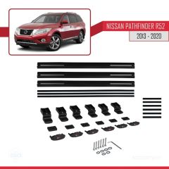 Nissan Pathfinder (R52) 2013-2020 Arası ile uyumlu Basic Model Ara Atkı Tavan Barı SİYAH 3 ADET