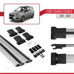 Ford Tourneo Courier 2017-2022 Arası ile Uyumlu FLY Model Ara Atkı Tavan Barı GRİ