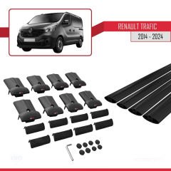Renault Trafic 2014 ve Sonrası ile uyumlu FLY Model Ara Atkı Tavan Barı SİYAH 4 ADET BAR