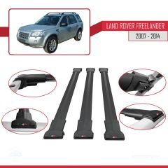 Land Rover Freelander 2007-2014 Arası ile Uyumlu FLY Model Ara Atkı Tavan Barı SİYAH 3 ADET BAR