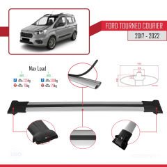 Ford Tourneo Courier 2017-2022 Arası ile uyumlu FLY Model Ara Atkı Tavan Barı GRİ 4 ADET BAR