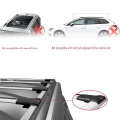 Ford Tourneo Courier 2017-2022 Arası ile uyumlu FLY Model Ara Atkı Tavan Barı GRİ 4 ADET BAR