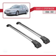 Saab 9-3 Sportwagon 2006-2012 Arası ile uyumlu ACE-1 Ara Atkı Tavan Barı GRİ