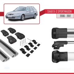 Saab 9-3 Sportwagon 2006-2012 Arası ile uyumlu ACE-1 Ara Atkı Tavan Barı GRİ