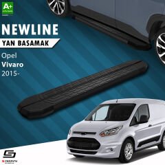 S-Dizayn Opel Vivaro B Uzun Şase NewLine Siyah Yan Basamak 263 Cm 2015-2018 A+ Kalite