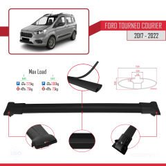 Ford Tourneo Courier 2017-2022 Arası ile uyumlu FLY Model Ara Atkı Tavan Barı SİYAH 4 ADET BAR