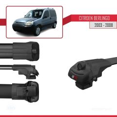 Citroen Berlingo 2003-2008 Arası ile uyumlu ACE-1 Ara Atkı Tavan Barı SİYAH 4 ADET BAR