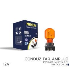 Niken 12V PWY24W Gündüz Far Ampulü (wp3.3*14.5-3) AMB 10’Lu