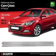 Hyundai İ20 Uyumlu Krom Cam Çıtası 4 Parça. 2014-2020