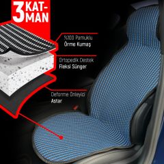 Suzuki Swift Uyumlu Koltuk Kılıfı Minder Çizgili Siyah Mavi 2+1 Ön Arka Set