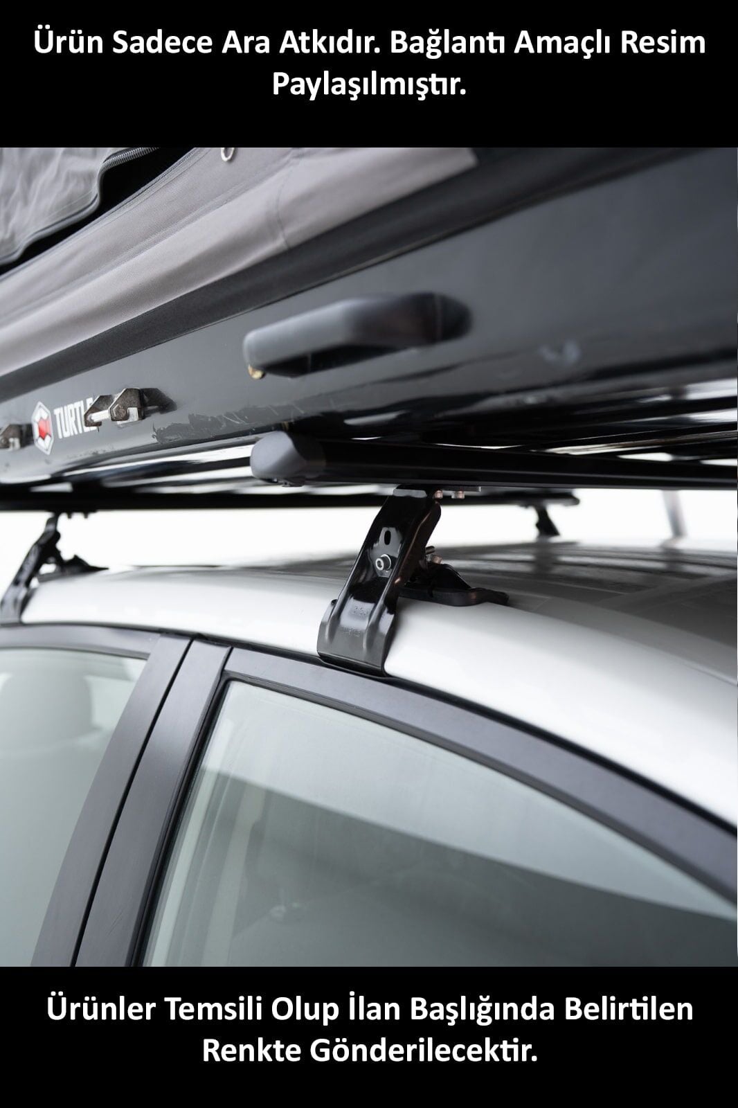 Honda Jazz / Fit (GR) 2020 ve Sonrası Turtle Mexfit Oluklu ara atkı tavan barı GRİ