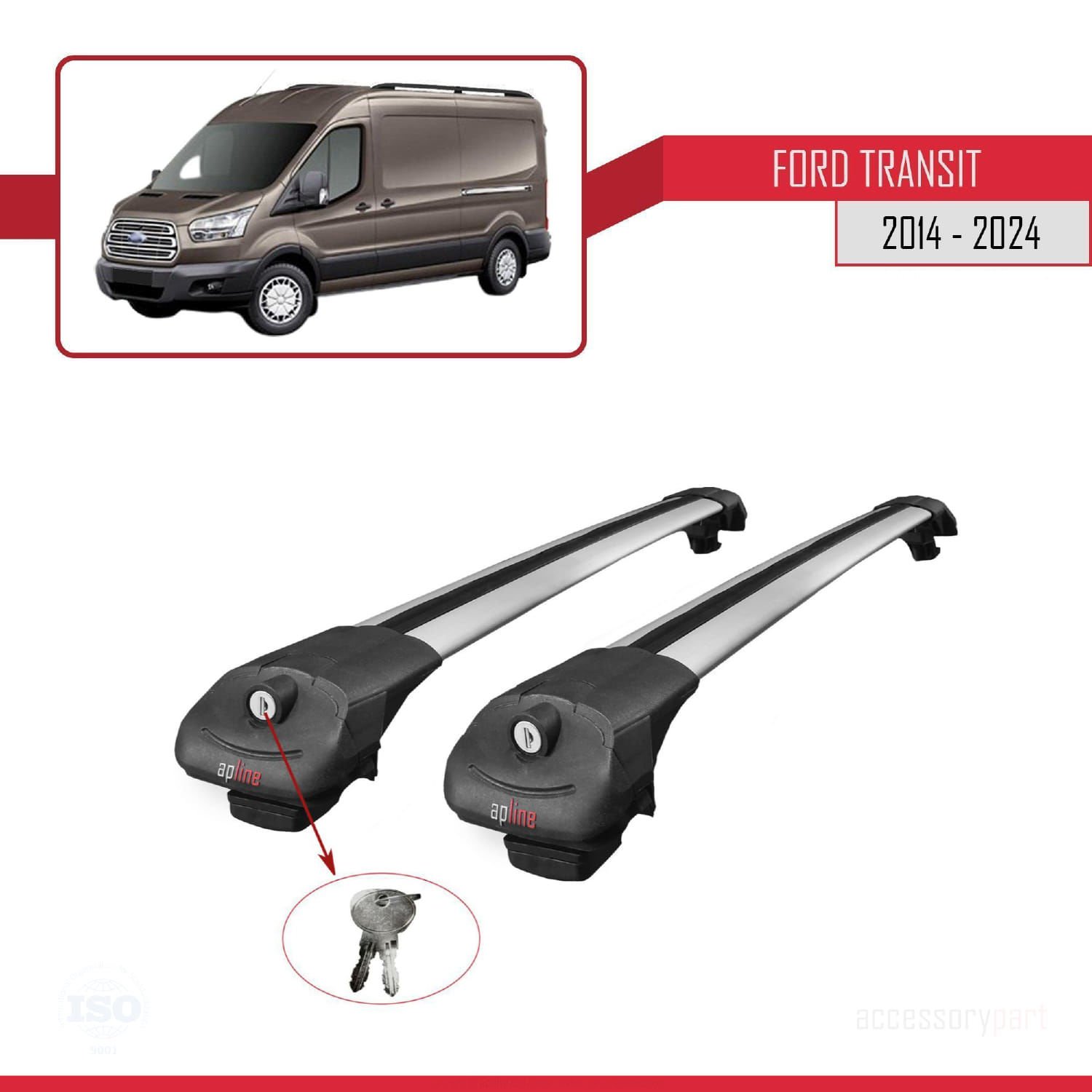 Ford Transit 2014 ve Sonrası ile uyumlu ACE-1 Ara Atkı Tavan Barı GRİ