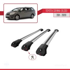 Toyota Sienna (XL30) 2011-2020 Arası ile uyumlu ACE-1 Ara Atkı Tavan Barı GRİ 3 ADET BAR
