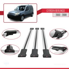 Citroen Berlingo 2003-2008 Arası ile uyumlu FLY Model Ara Atkı Tavan Barı GRİ 3 ADET BAR