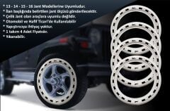 Opel Uyumlu 16 Jant At Desenli Lastik Yanağı Beyaz Renk 1 Takım 4 Adet