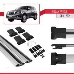 Nissan Patrol Y62 2011 ve Sonrası ile Uyumlu FLY Model Ara Atkı Tavan Barı GRİ