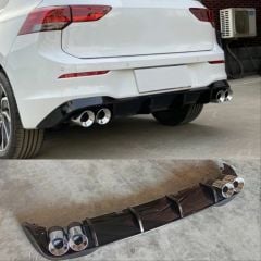 Volkswagen Golf Uyumlu 8 ''R'' Difüzör (Piano Black) - 4 Egzoz Parça