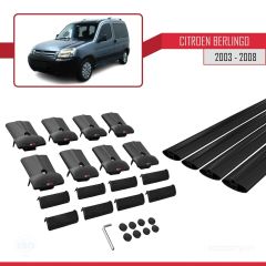 Citroen Berlingo 2003-2008 Arası ile uyumlu FLY Model Ara Atkı Tavan Barı SİYAH 4 ADET BAR