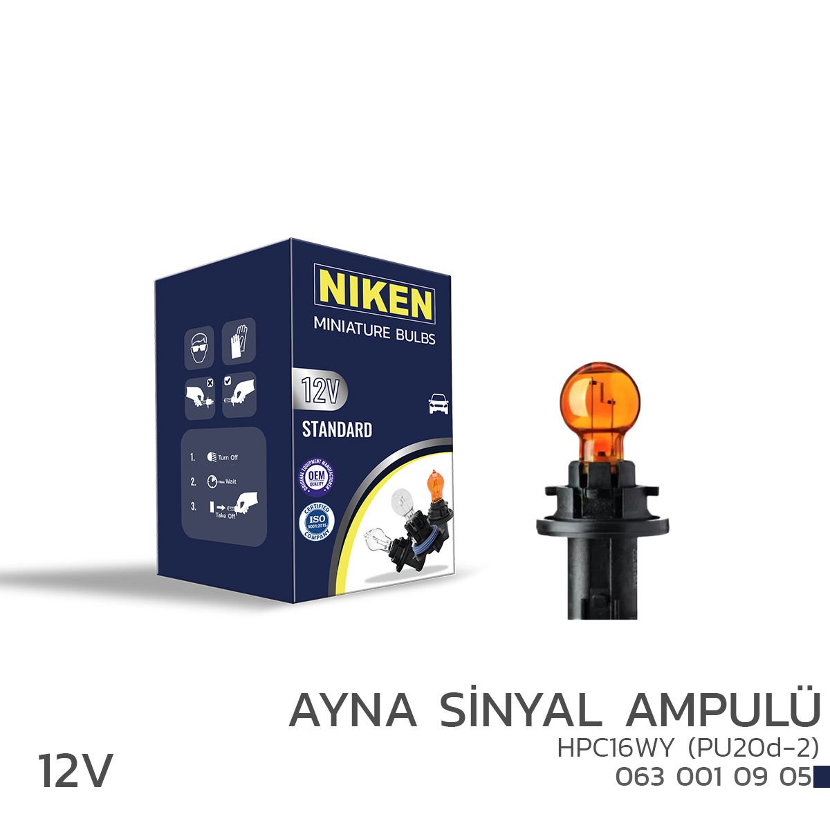 Niken 12V HPC16WY Aayna Sinyal AmpulMP (PU20d-2) AMBER 10’Lu