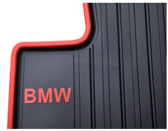 Bmw F33 Uyumlu Paspas Takımı Lateks Siyah Kırmızı Kenar