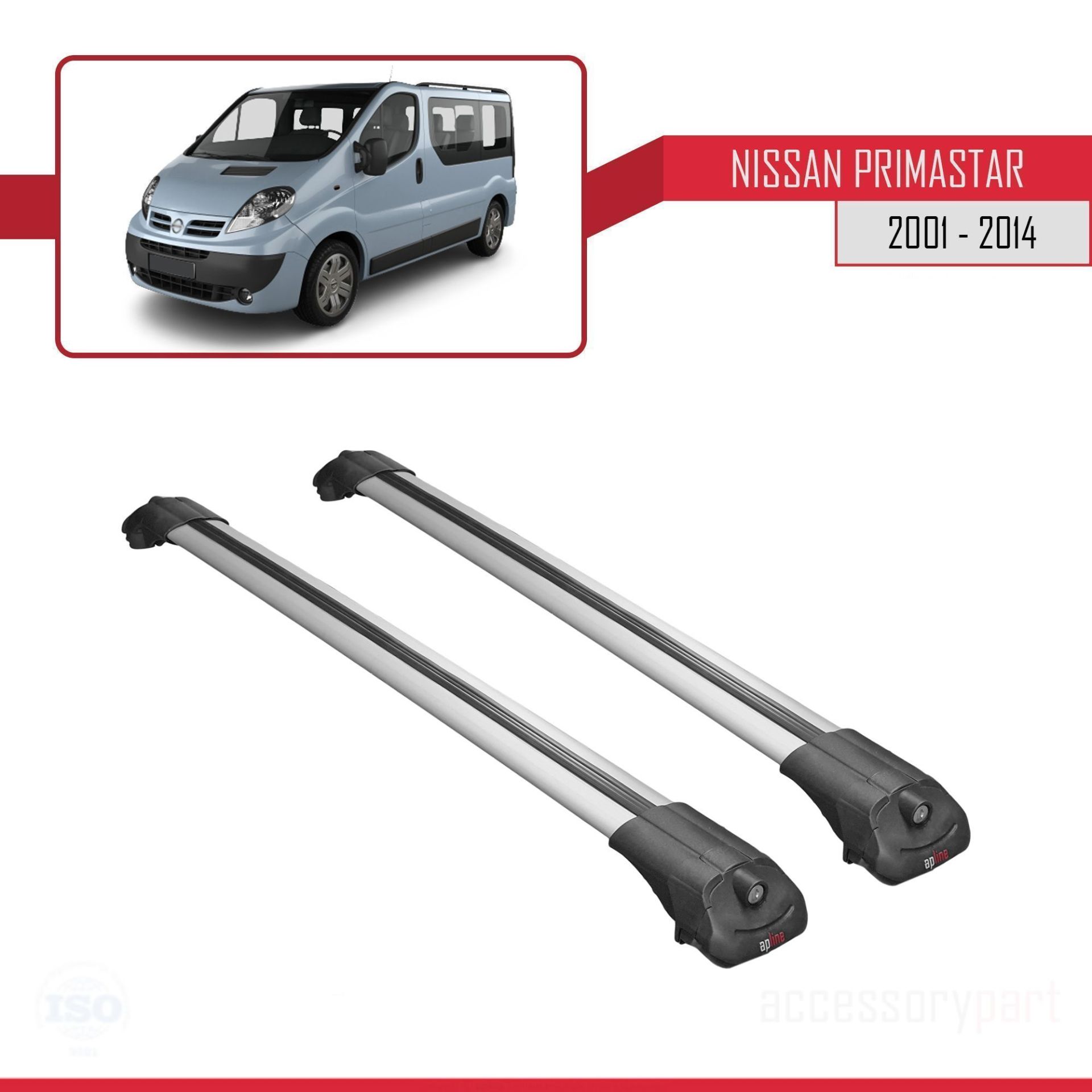 Nissan Primastar 2001-2014 Arası ile uyumlu ACE-1 Ara Atkı Tavan Barı GRİ