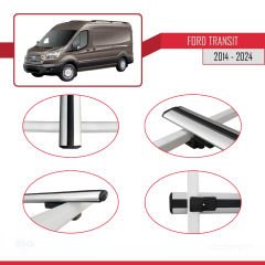 Ford Transit 2014 ve Sonrası ile uyumlu Basic Model Ara Atkı Tavan Barı GRİ 3 ADET