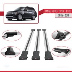 Land Rover Range Rover Sport (L320) 2005-2013 Arası ile Uyumlu FLY Model Ara Atkı Tavan Barı GRİ 3 ADET BAR