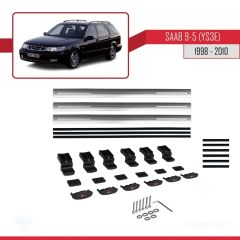 Saab 9-5 (YS3E) 1998-2010 Arası ile uyumlu Basic Model Ara Atkı Tavan Barı GRİ 3 ADET