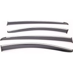 Sunplex FORD Uyumlu FOCUS 3/4 HB/SEDAN 2011-2017 Arası Chrome Style 4 Lü Set Kromlu Cam Rüzgarlığı Ön Ve Arka Parça