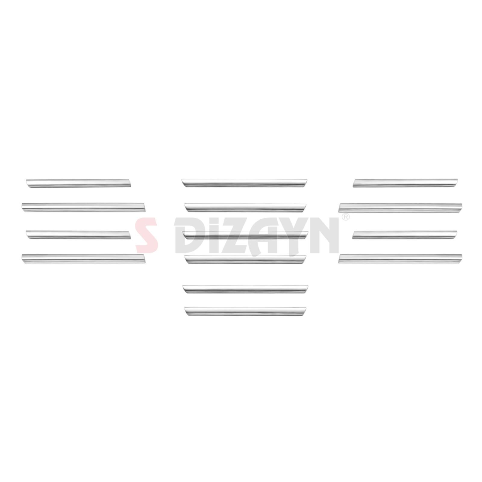 S-Dizayn Fiat Egea Krom Ön Tampon Alt Çıtası Diamond Model 14 Prç. 2020 Üzeri (Parlak Krom) A+ Kalite