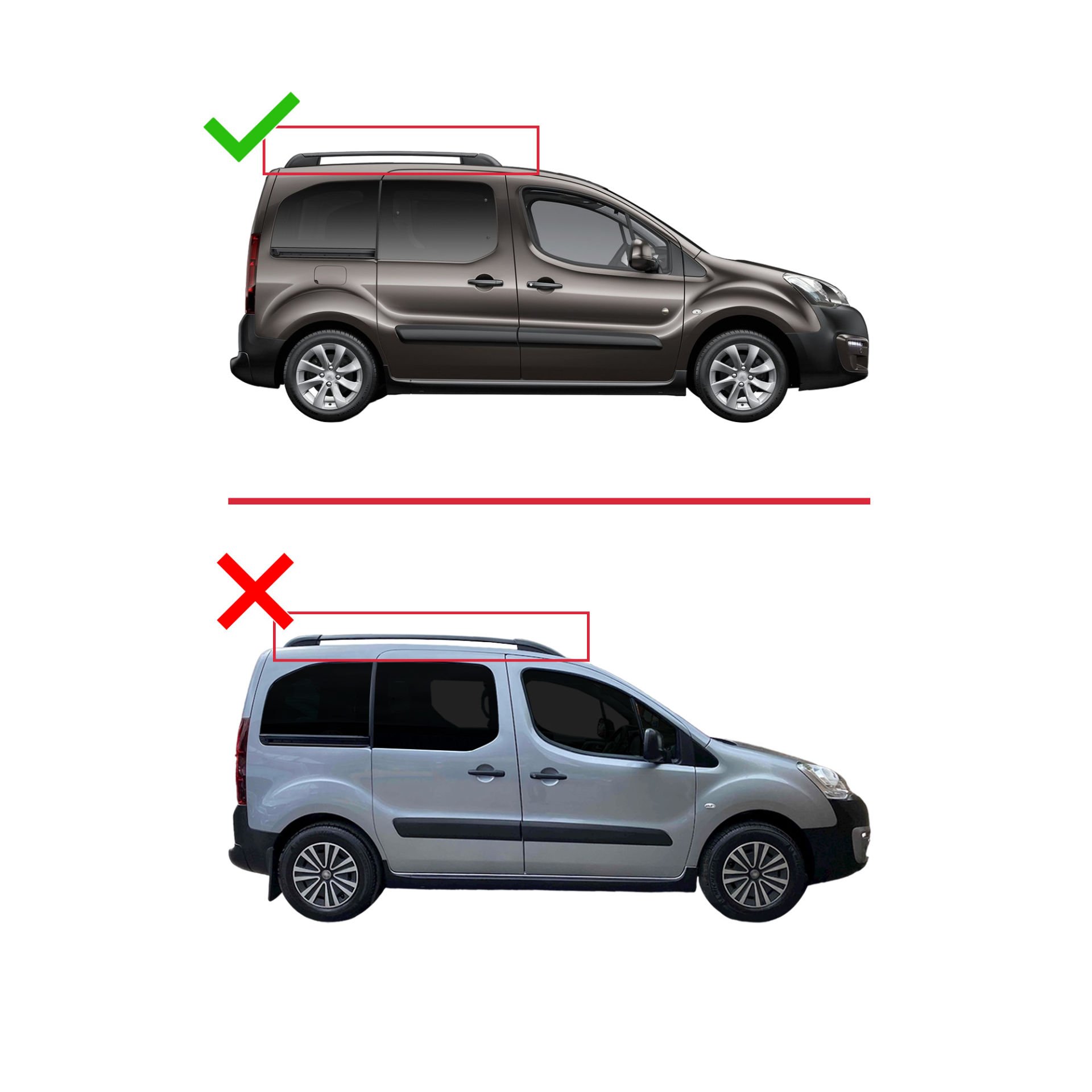 Citroen Berlingo 2008-2018 Arası ile uyumlu ACE-1 Ara Atkı Tavan Barı SİYAH
