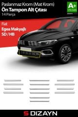 S-Dizayn Fiat Egea Krom Ön Tampon Alt Çıtası Diamond Model 14 Prç. 2020 Üzeri (Mat Krom) A+ Kalite