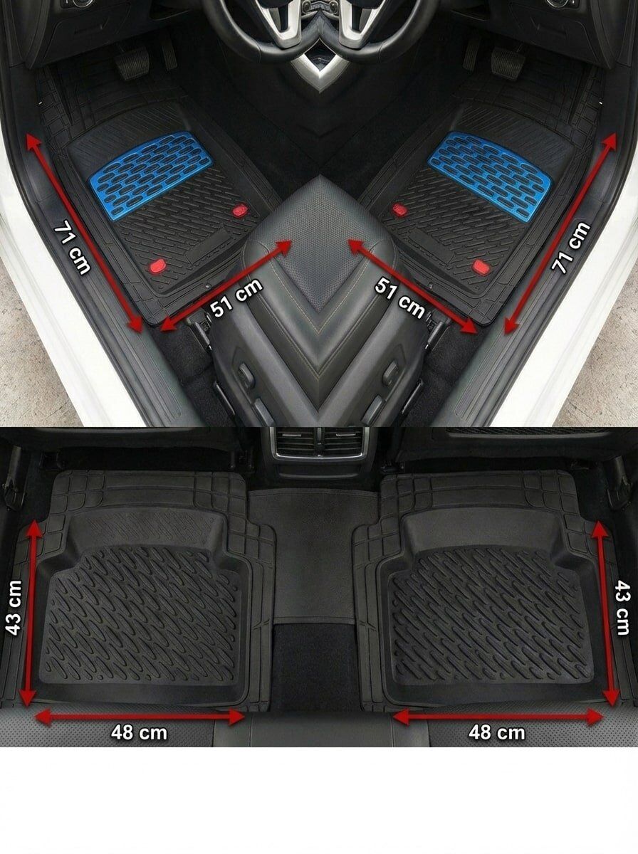 Safir Peugeot Uyumlu 505 Havuzlu Universal Paspas Krom Mavi Parça